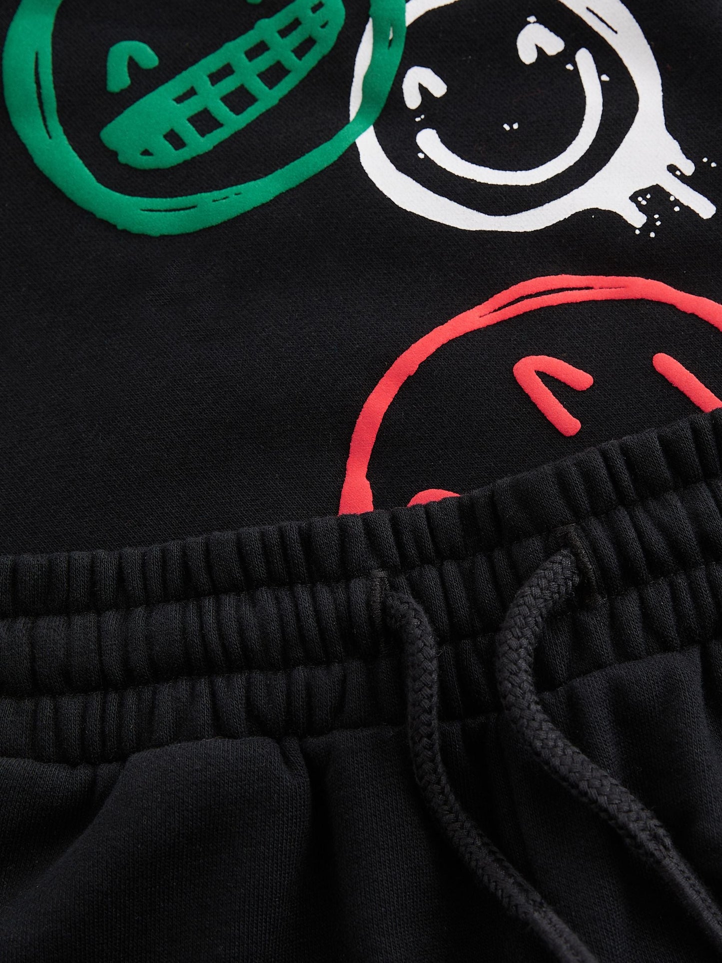 Black Graffiti All-Over Printed Hoodie and Joggers Set (3mths-7yrs)