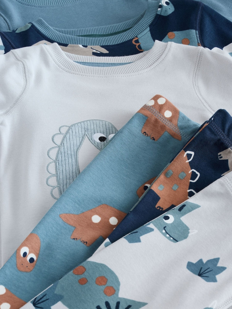 Navy/Grey Dinosaur Snuggle Pyjamas 3 Pack (9mths-8yrs)