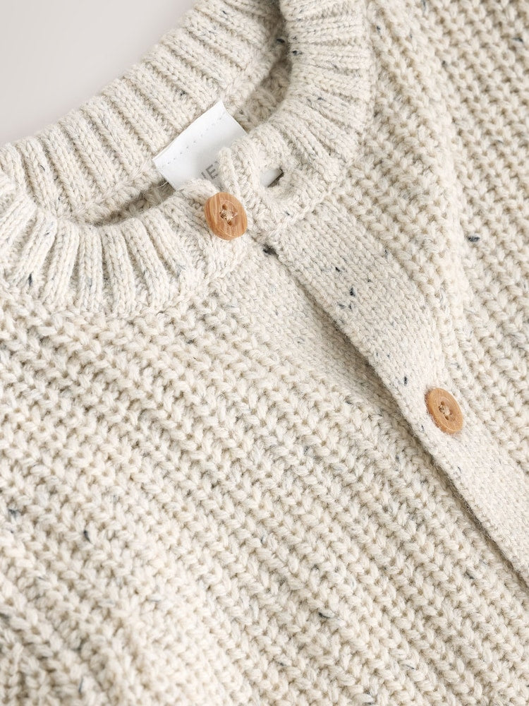 Neutral "My First Eid" Baby Knitted Cardigan