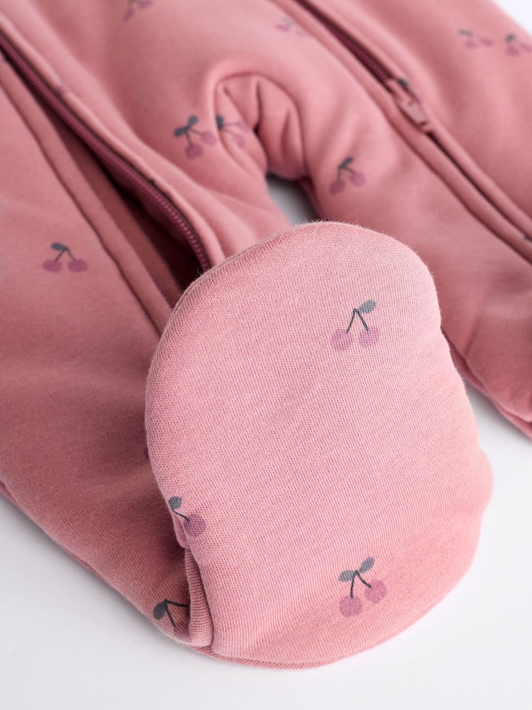Pink Cherry 2.5 TOG Wadded Baby Sleepsuit