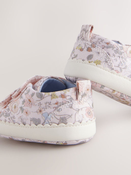 Pink Floral Touch Fasten Baby Trainers Immediate