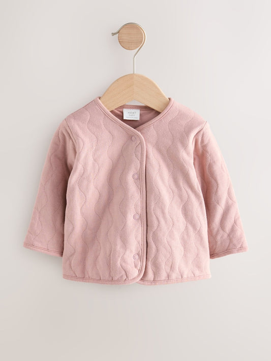 Pink Jersey Quilted Baby Jacket (0mths-2yrs)