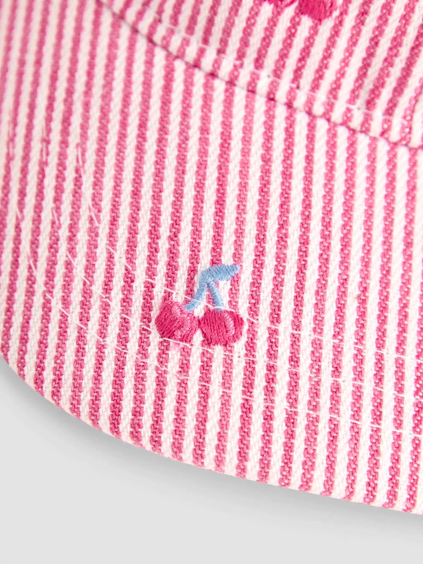 JoJo Maman Bébé Pink Cherry Embroidered Cap image 4