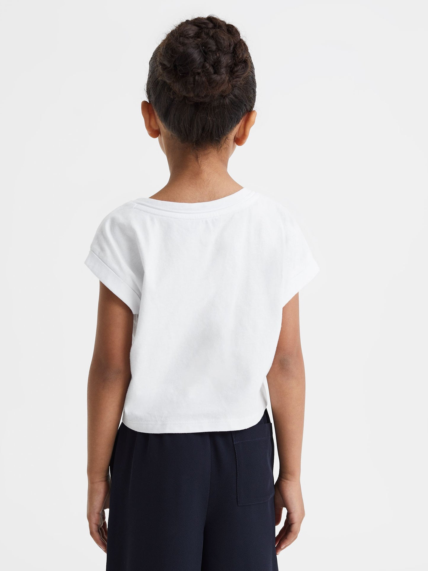 Dsiney Kidz - Reiss White Terry 4-9 yrs Cotton Crew Neck Crop Top image 5