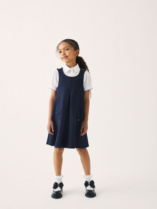Dsiney Kidz - Clarks Navy Clarks School Ponte Pinafore Dress image 2