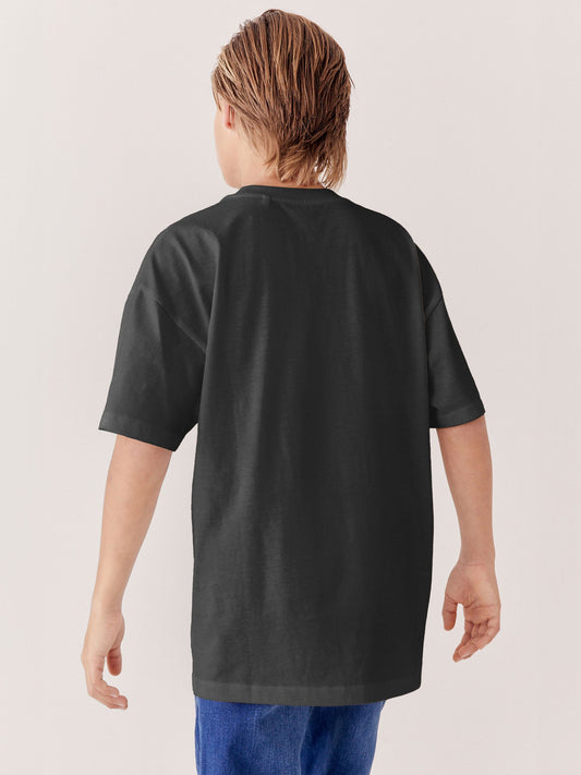 Dsiney Kidz - Black Oversized Fit Short Sleeve T-Shirt (3-16yrs) image 2