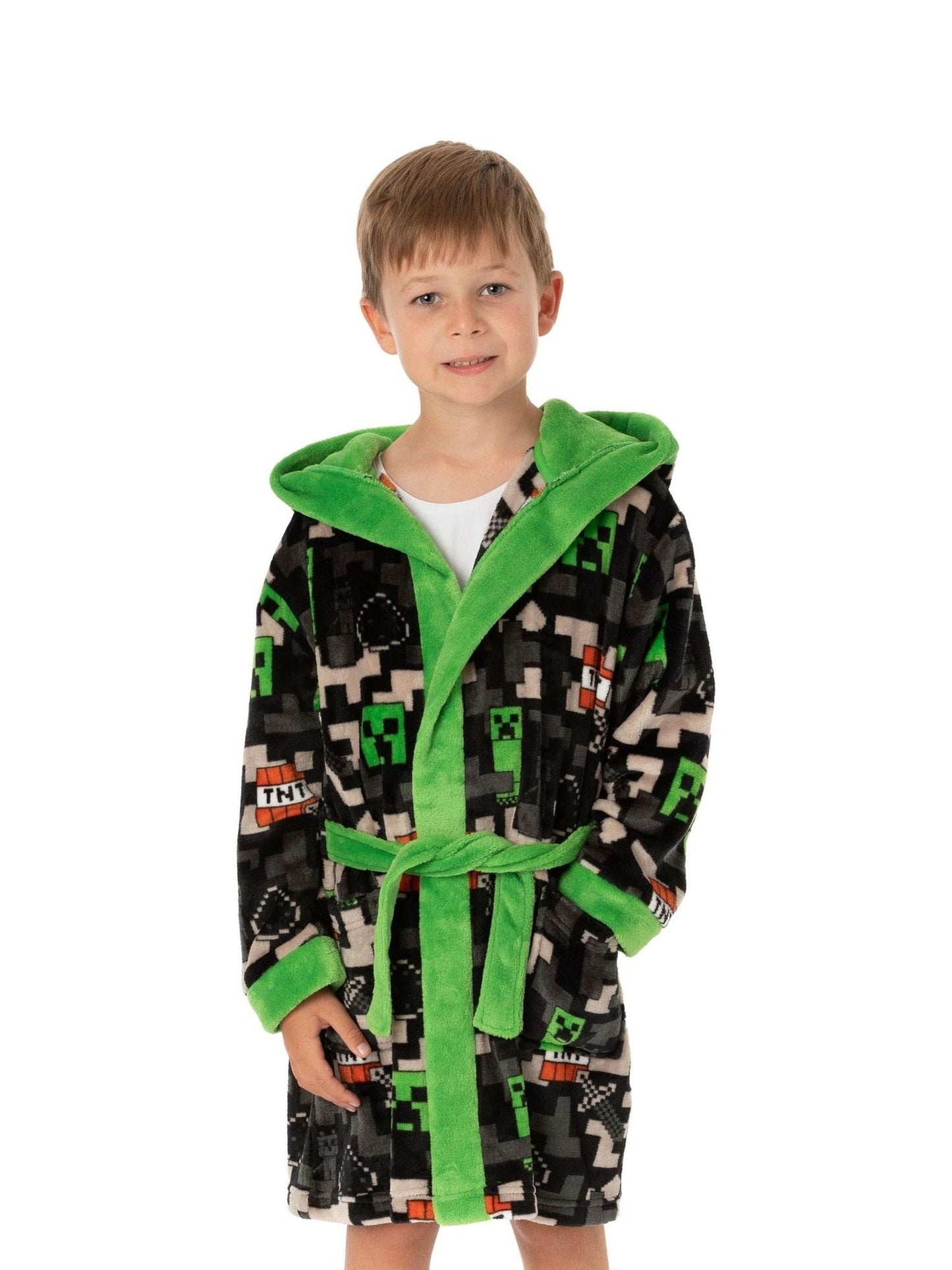 Dsiney Kidz - Vanilla Underground Black Minecraft Unisex Kids Fleece Dressing Gown Robe image 5