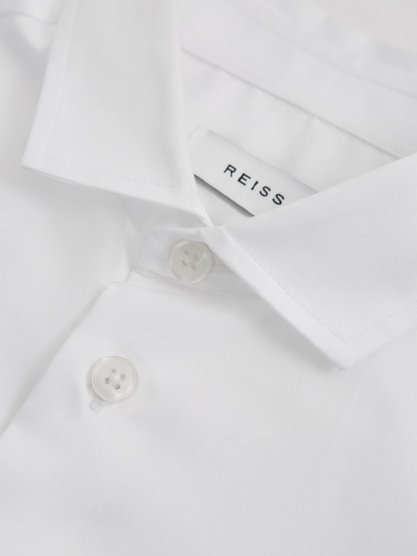Reiss White Remote 3-9 yrs Slim Fit Cotton Shirt image 6