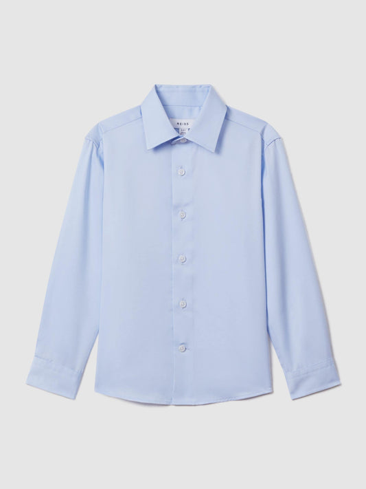 Reiss Soft Blue Remote 3-9 yrs Slim Fit Cotton Shirt image 2