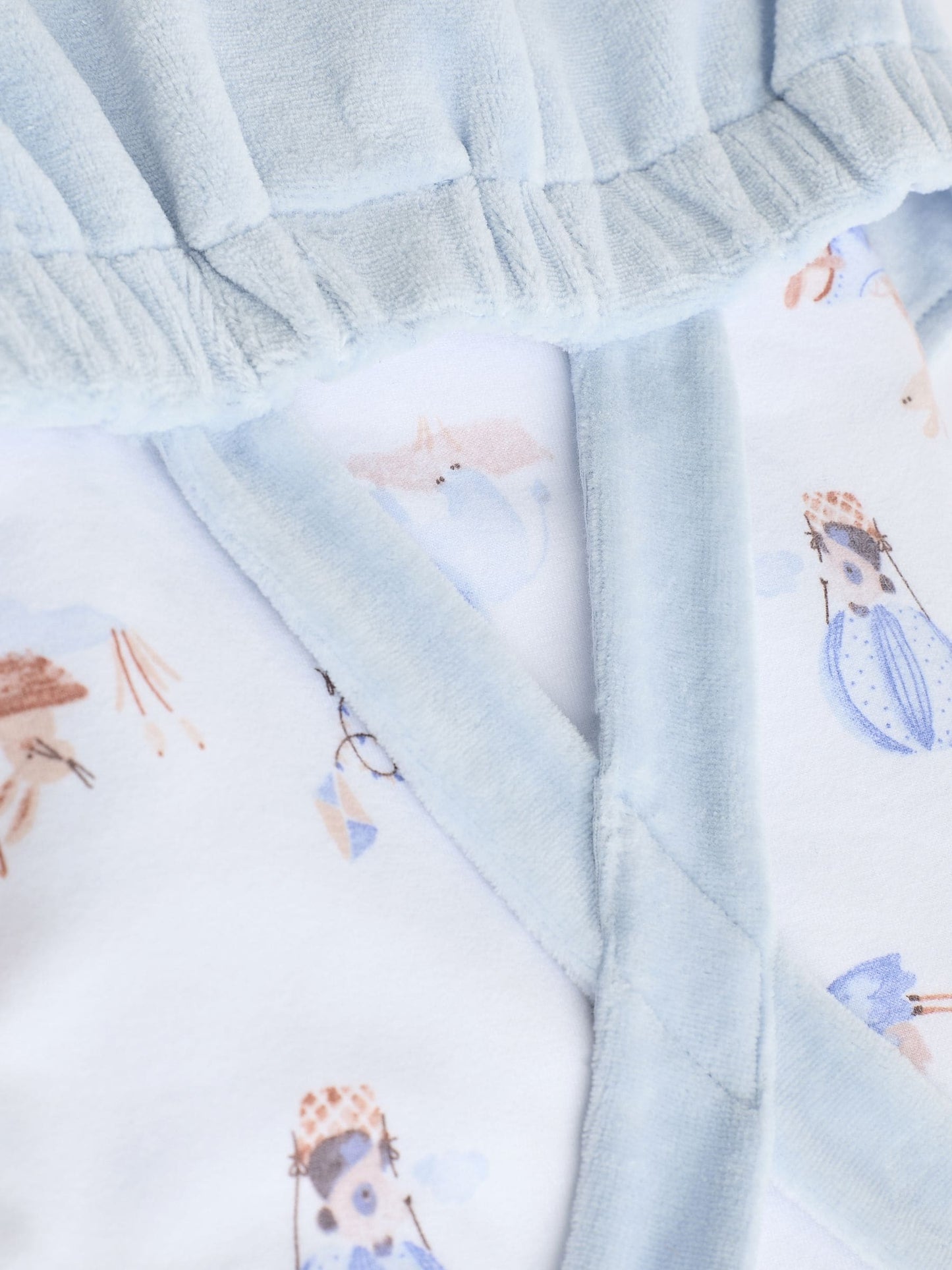 Blue Elephant Print Baby Velour Dungarees and Bodysuit Set (0mths-3yrs)