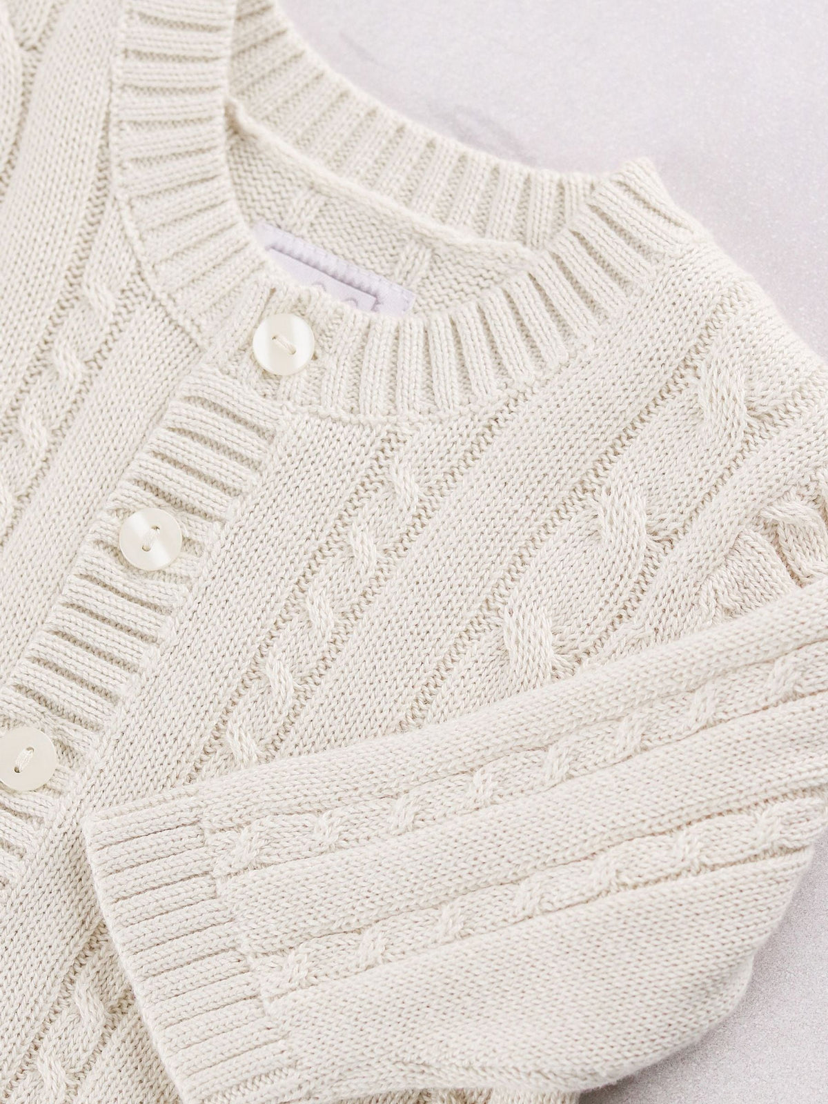Dsiney Kidz - Emile Et Rose Natural Morgan - Knitted Cardigan With Cable Pattern image 4