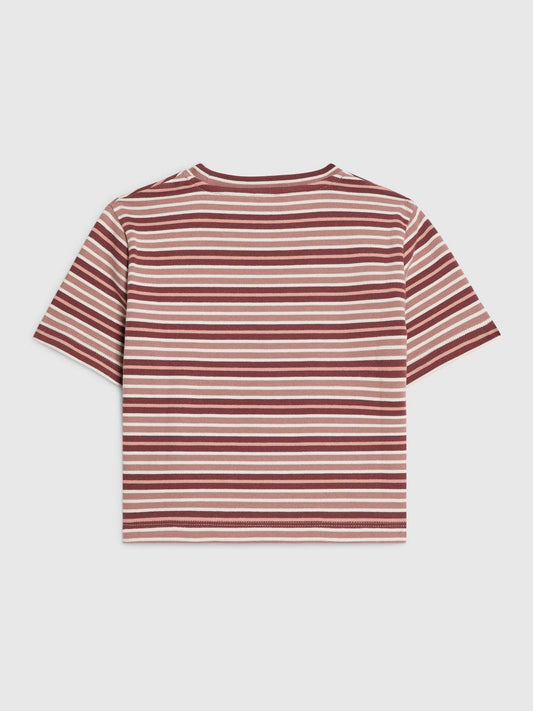 Dsiney Kidz - River Island Pink Stripe Number Boxy Fit Crop T-Shirt image 2
