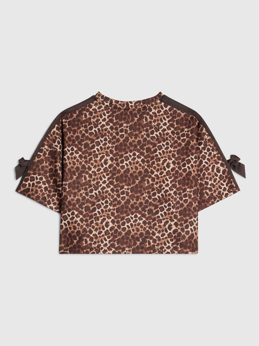 Dsiney Kidz - River Island Brown Premium Leopard Print Boxy Fit T-Shirt image 2