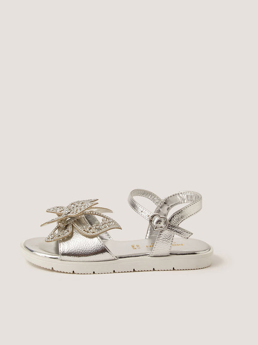 Dsiney Kidz - Monsoon Silver Diamanté Butterfly Sandals image 2