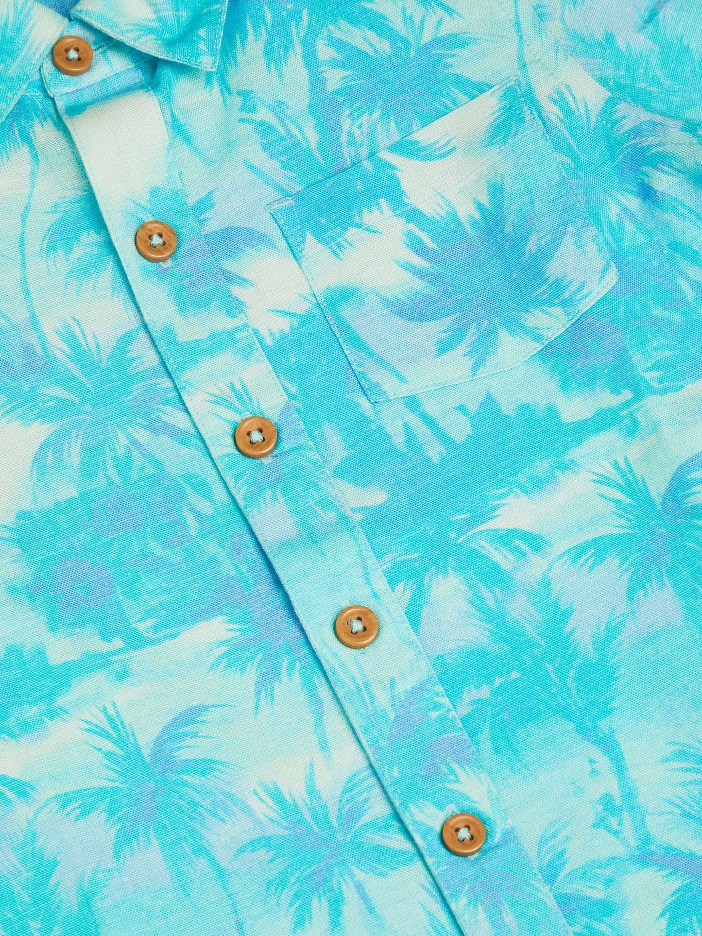 Dsiney Kidz - Monsoon Blue Blue Palm Print Short Sleves Shirt image 3