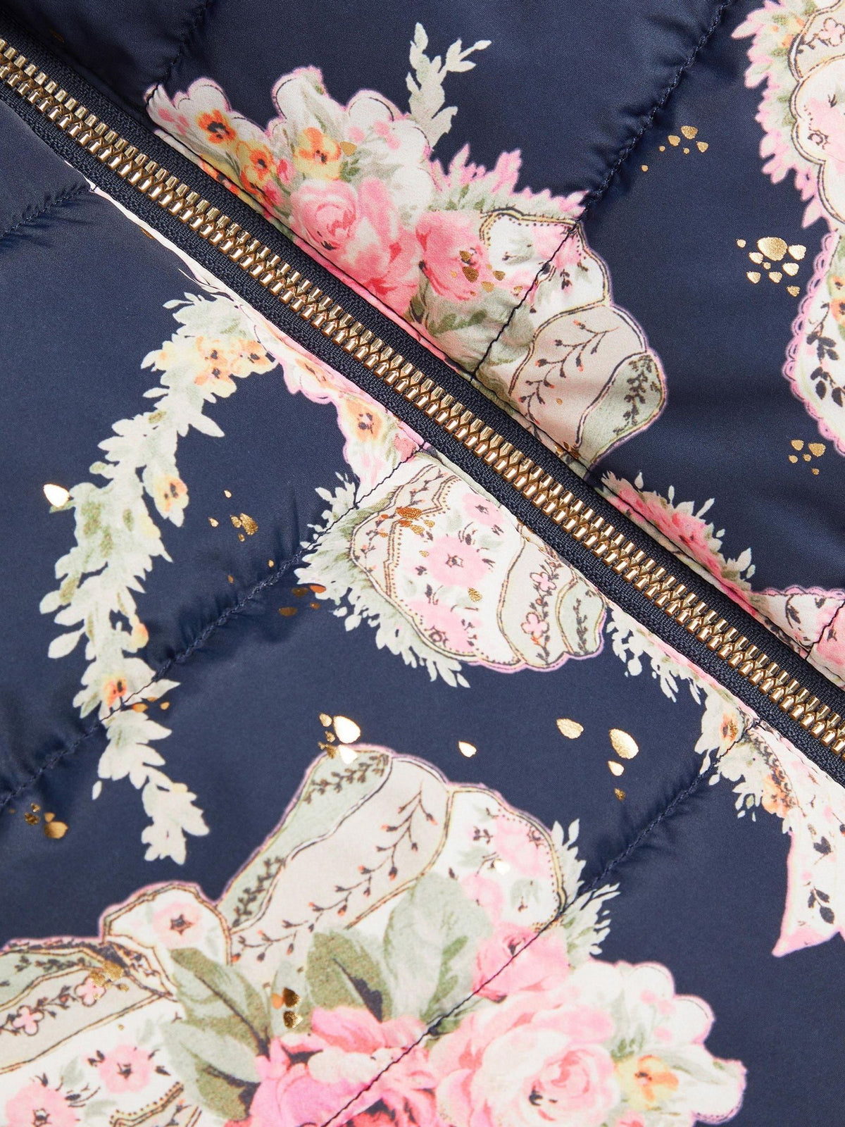 Monsoon Blue Aurora Floral Print Puffer Coat - image 3