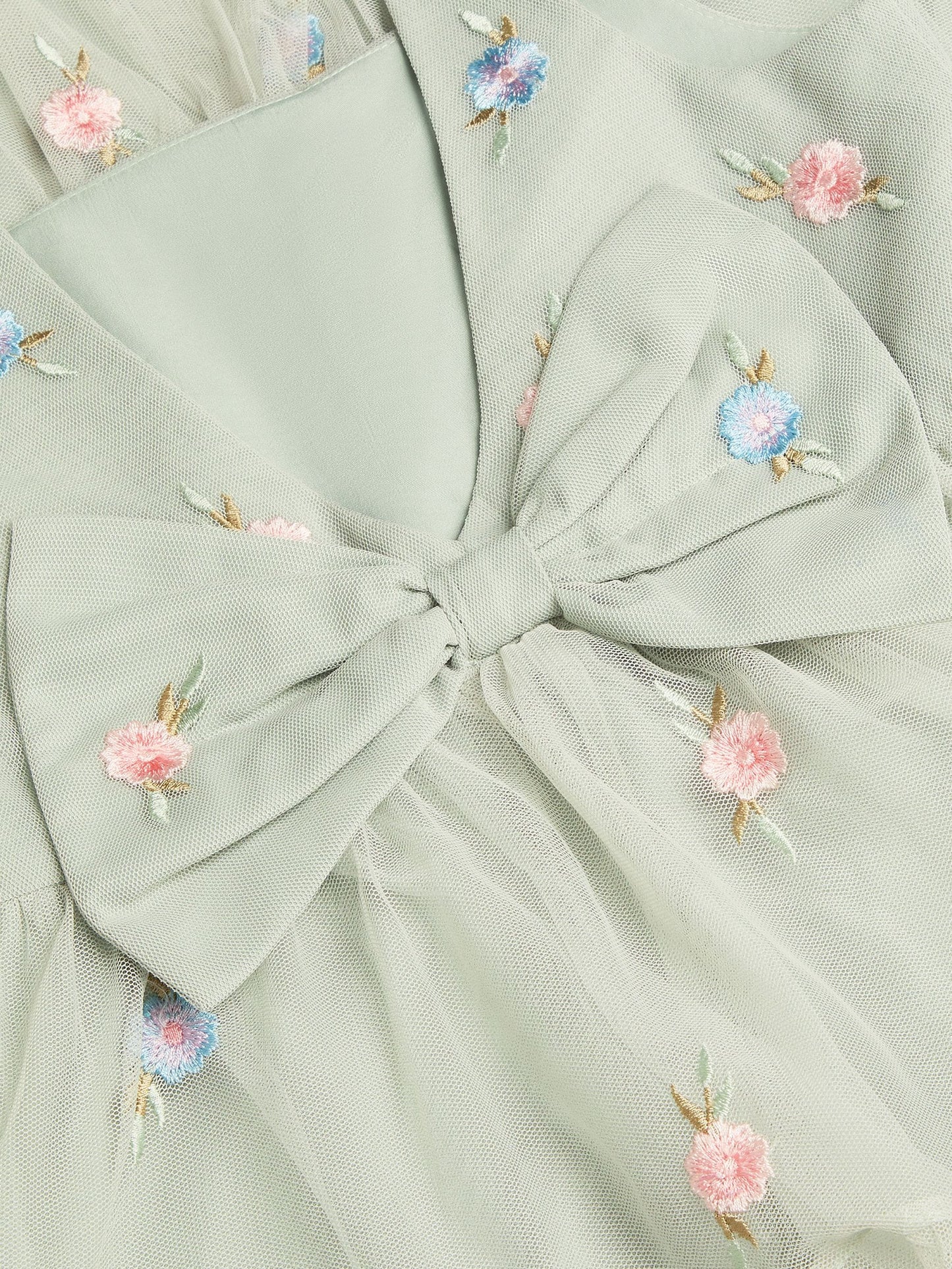 Dsiney Kidz - Monsoon Green Luna Emb Thea Maxi Dress image 4