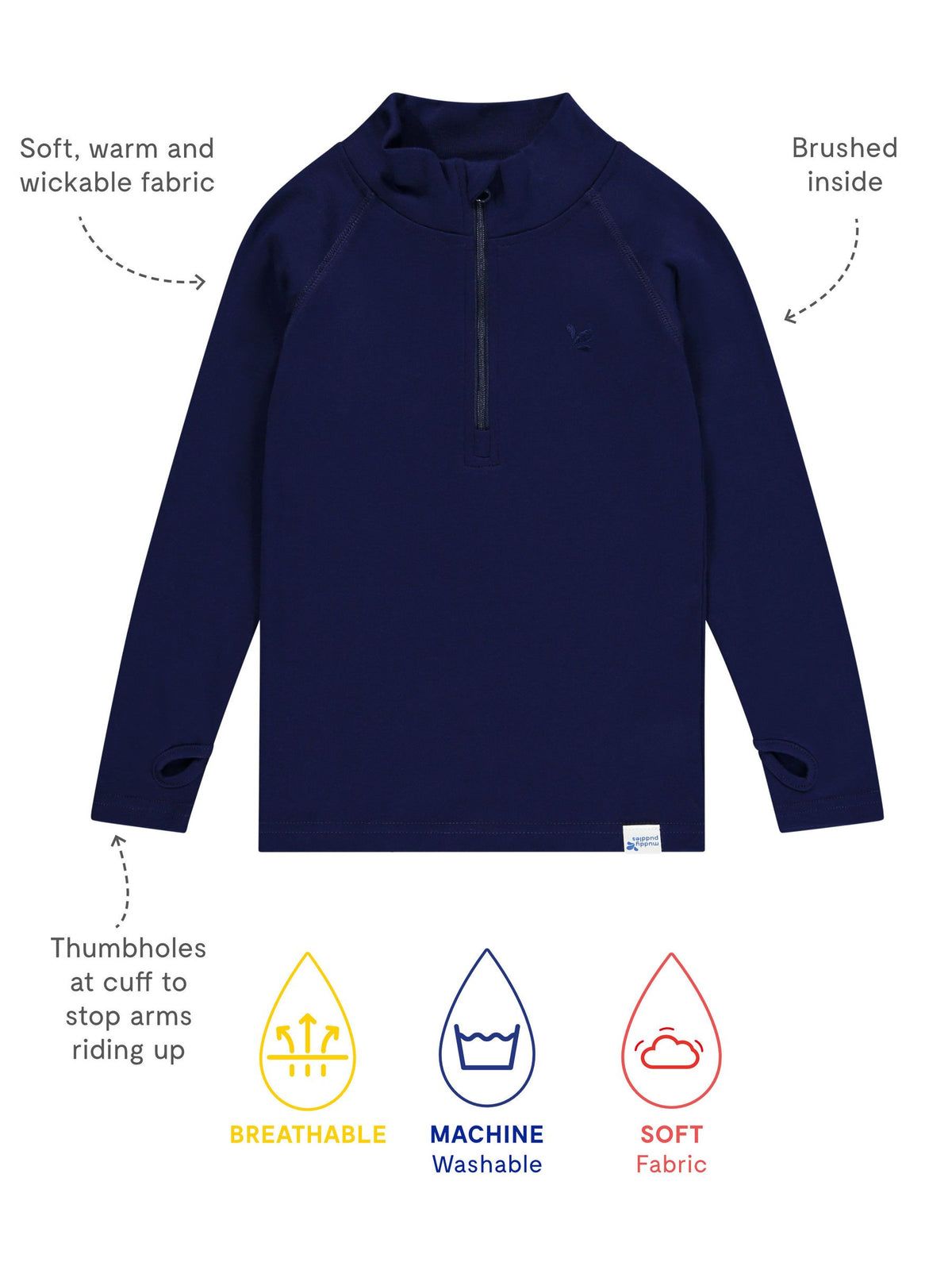 Dsiney Kidz - Muddy Puddles Navy Blue Thermal Baselayer Top image 4