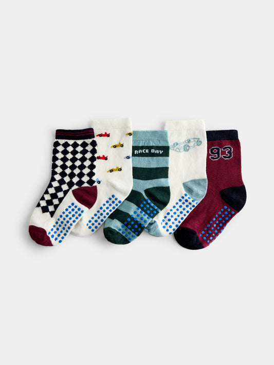 JoJo Maman Bébé Blue Car 5-Pack Socks - image 1