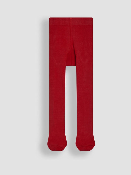 Dsiney Kidz - JoJo Maman Bébé Bright Red Cotton Rich Plain Tights image 2