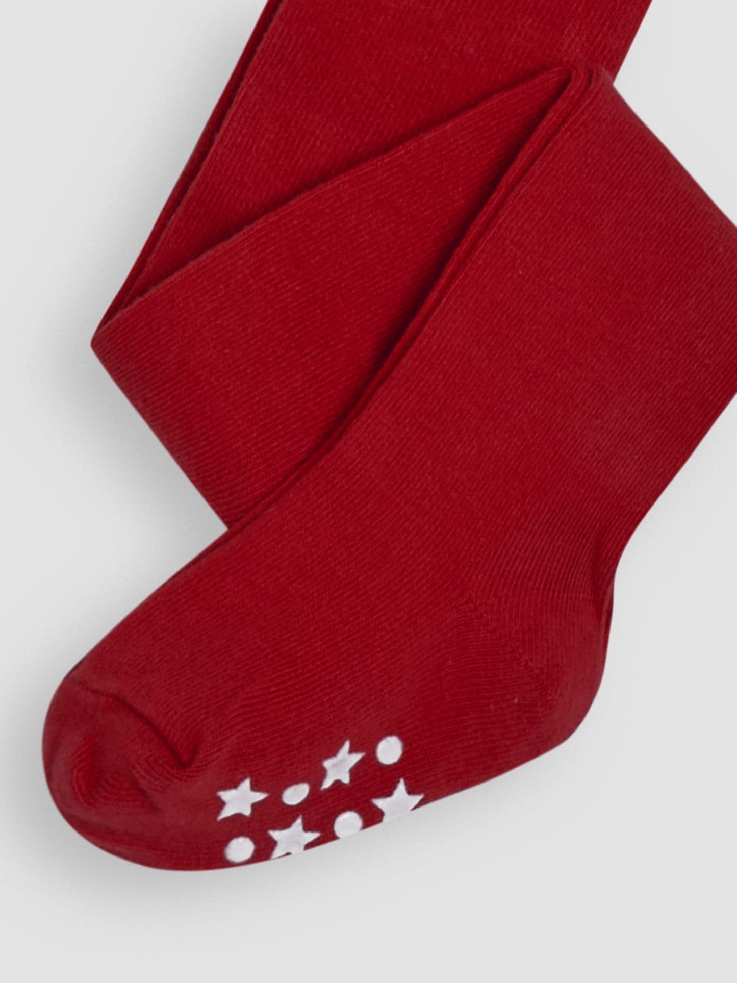 Dsiney Kidz - JoJo Maman Bébé Bright Red Cotton Rich Plain Tights image 3