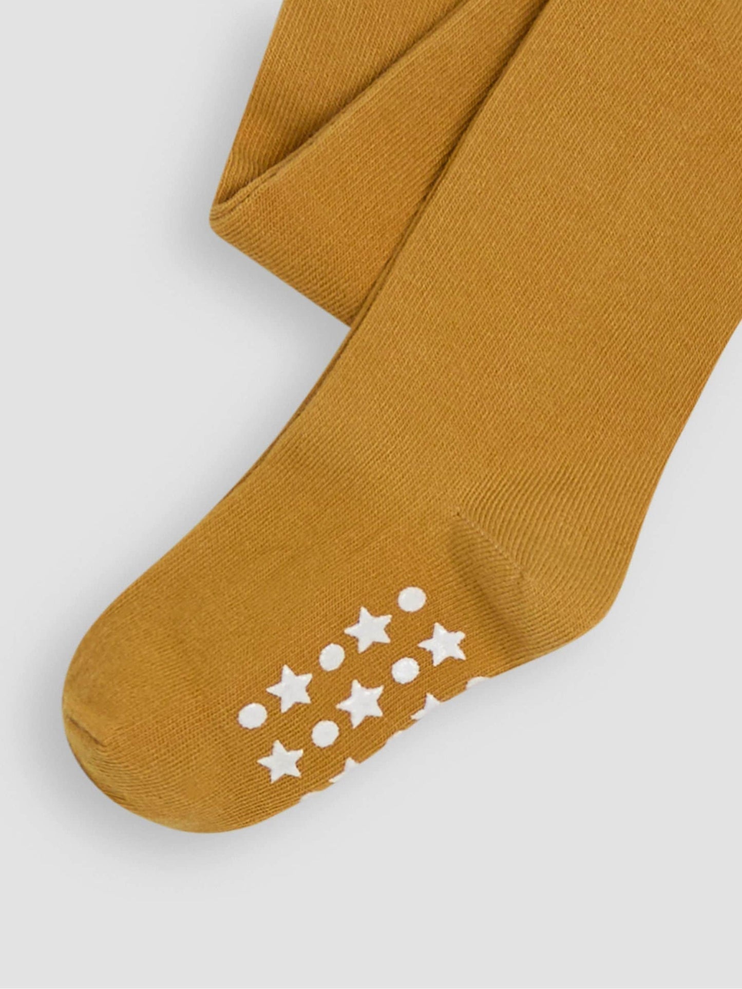 JoJo Maman Bébé Mustard Yellow Cotton Rich Plain Tights image 3