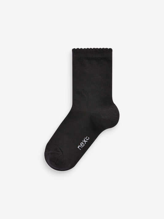 Black 10 Pack Cotton Rich School Ankle Socks image 2