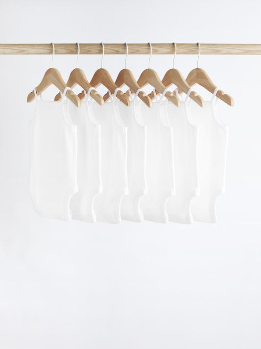 Dsiney Kidz - White 7 Pack Baby Strappy Bodysuits image 2