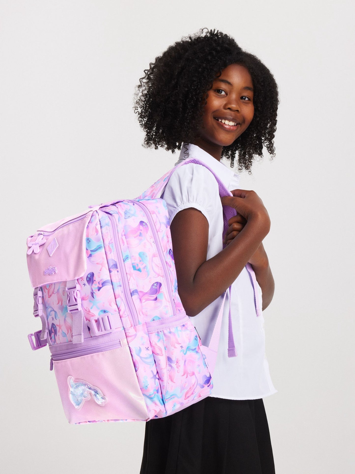 Smiggle Purple Aspire Foldover Attach Backpack image 1