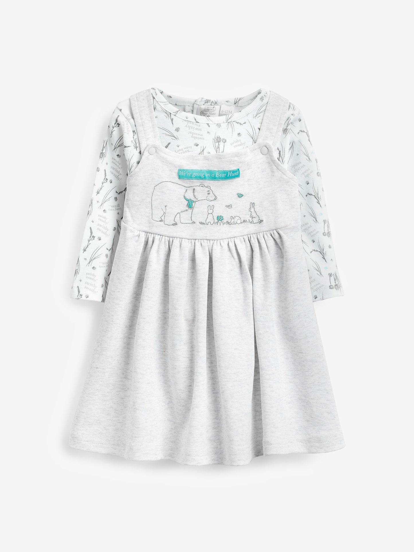 We're Going On A Bear Hunt Pinafore 100% Cotton Dress And T-Shirt Set image 1