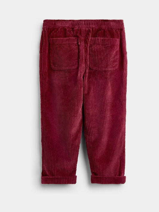 Dsiney Kidz - JoJo Maman Bébé Burgundy Red Cord Pull-Up Trousers image 2