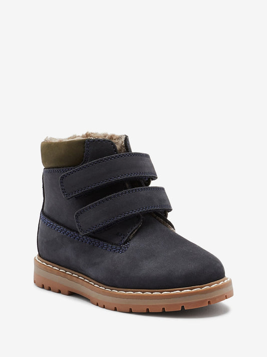 Dsiney Kidz - Blue Navy Standard Fit (F) Leather Thermal Thinsulate™ Lined Touch Fastening Work Boots image 2