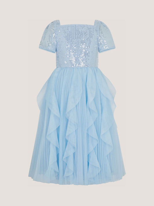 Dsiney Kidz - Monsoon Blue Scarla Sequin Ruffle Party Dress image 2