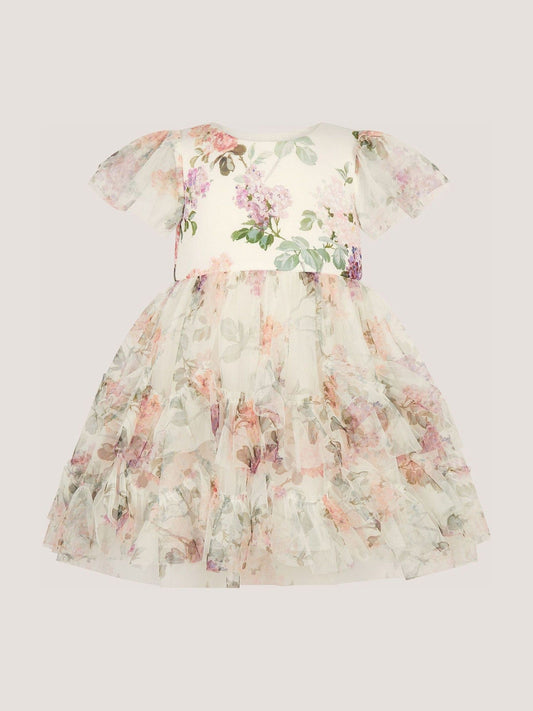 Dsiney Kidz - Monsoon Cream Baby Roma Floral Print Ruffle Party Dress image 2