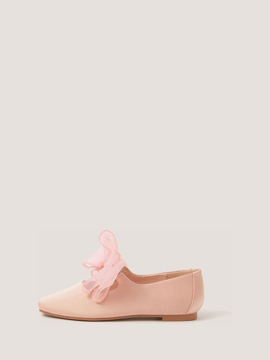 Monsoon Pink Organza Bow Ballet Flats image 2