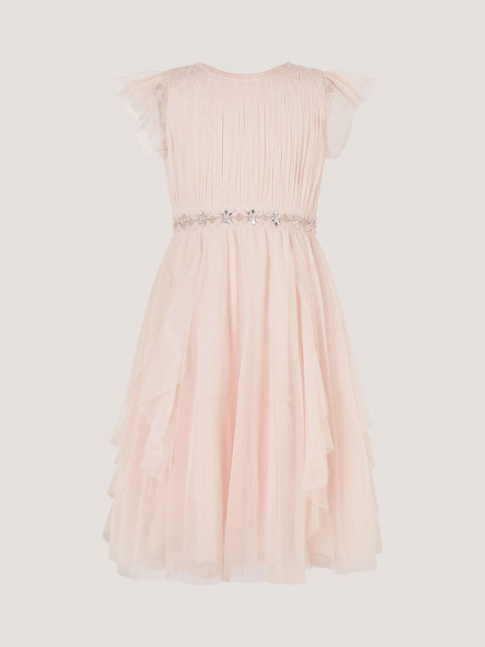 Dsiney Kidz - Monsoon Pink Pennie Embellished Ruffle Party Dress image 2
