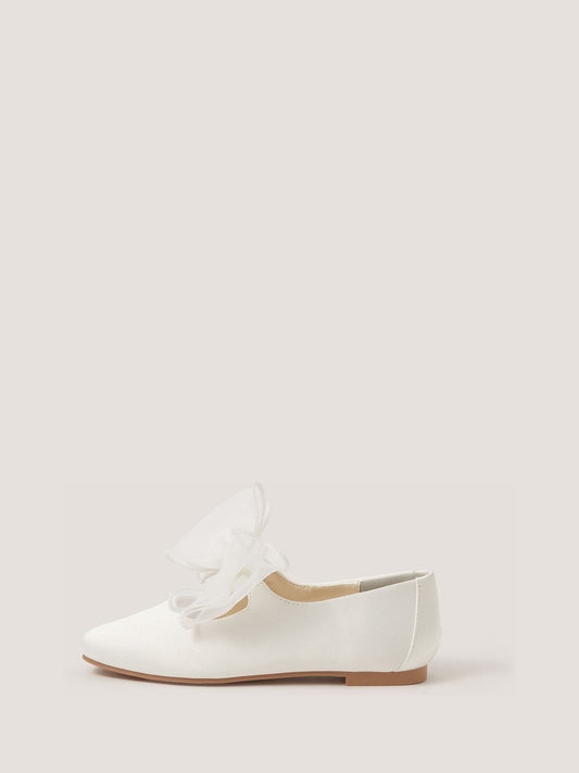 Monsoon Cream Organza Bow Ballet Flats image 2