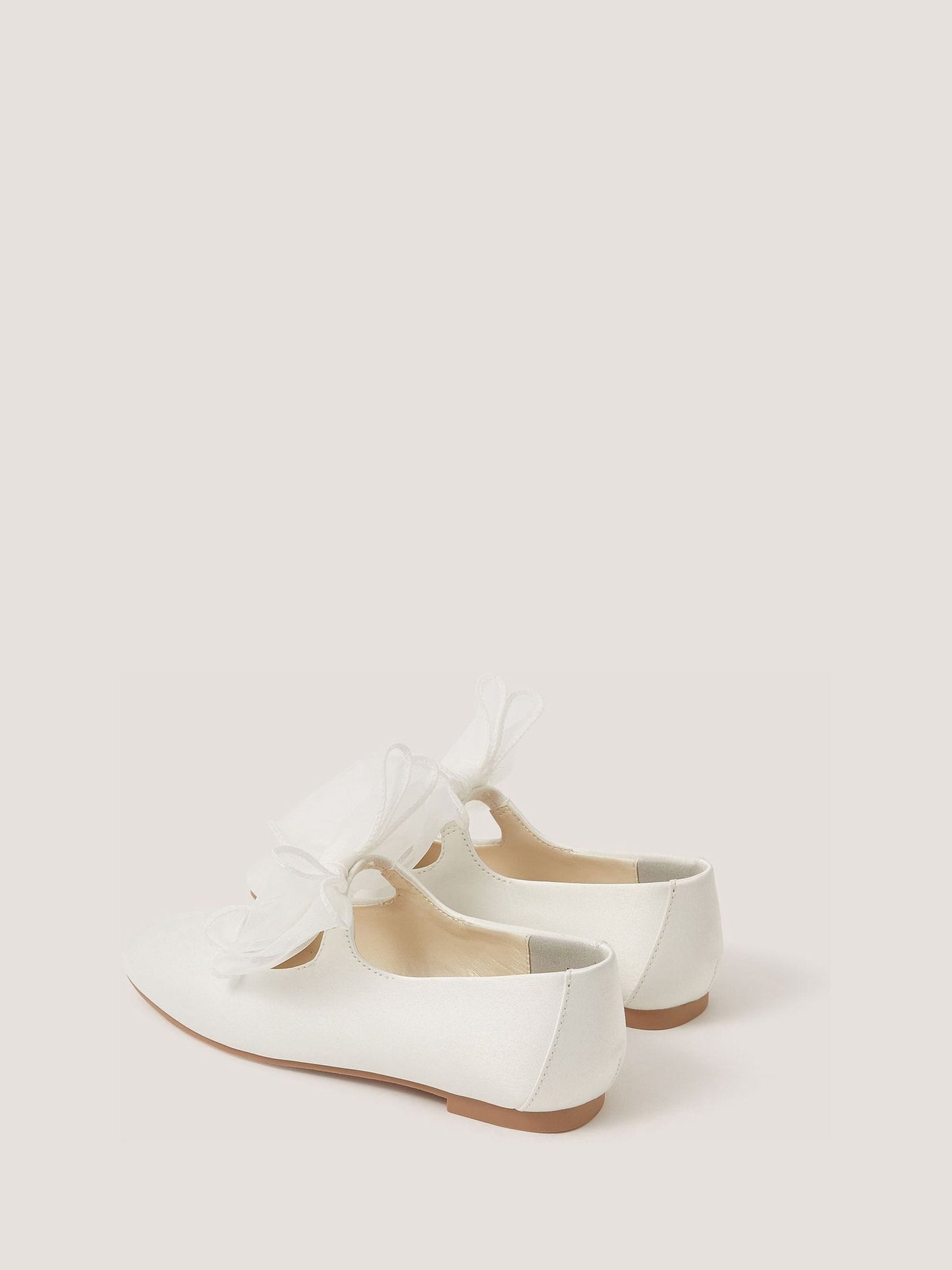 Monsoon Cream Organza Bow Ballet Flats image 3