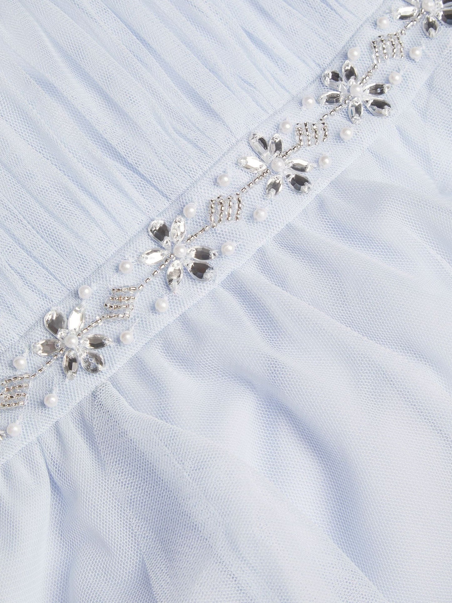 Monsoon Blue Pennie Embellished Ruffle Party Dress image 4