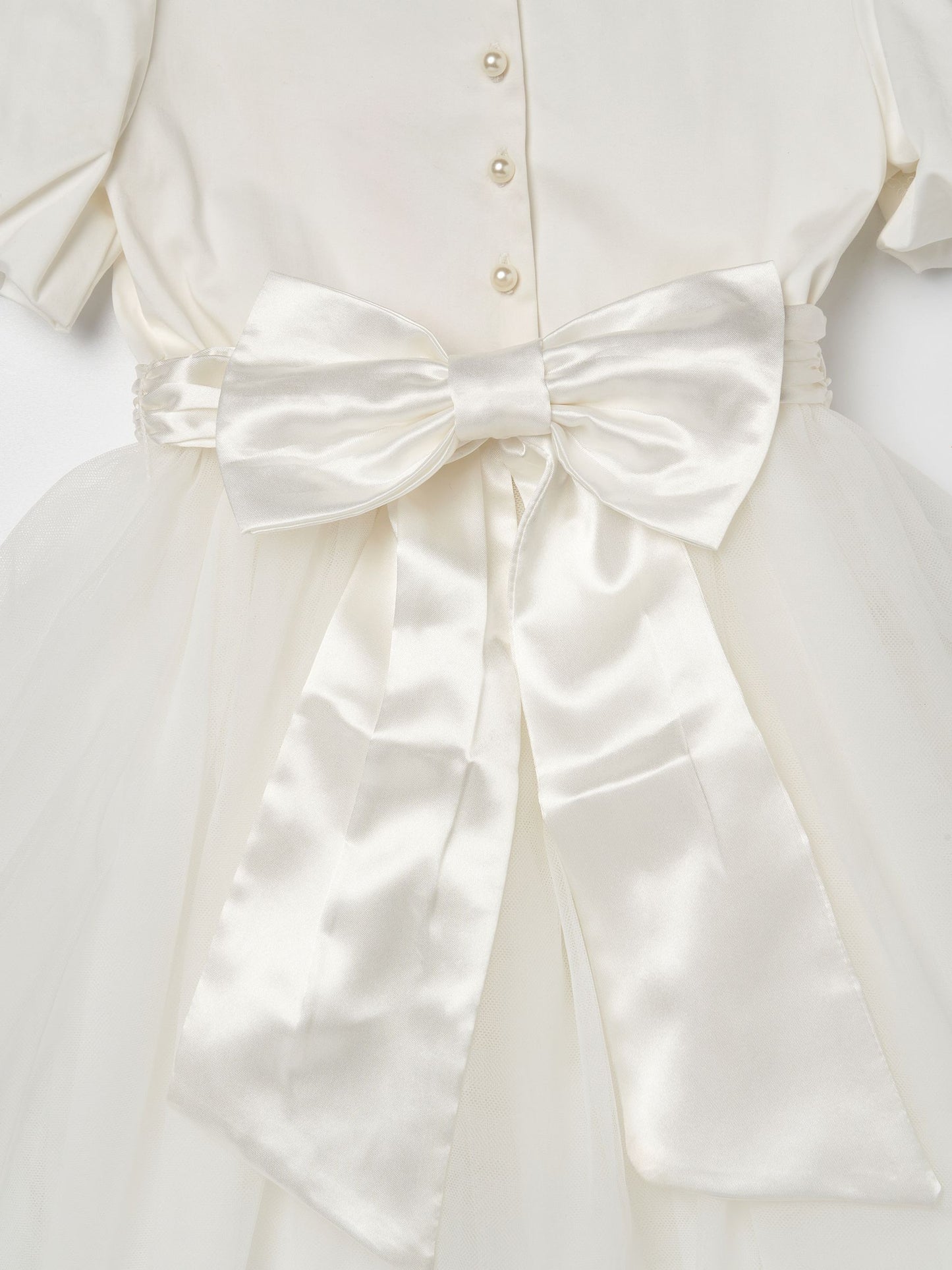 Angel & Rocket White/Ivory Celine Taffeta Tulle Bow Dress image 7