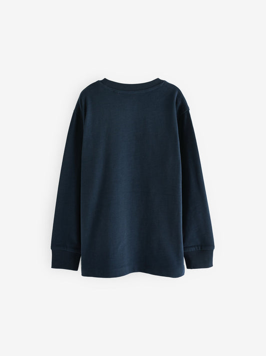 Blue Navy Regular Fit Long Sleeve Cosy T-Shirt (3-16yrs) image 2