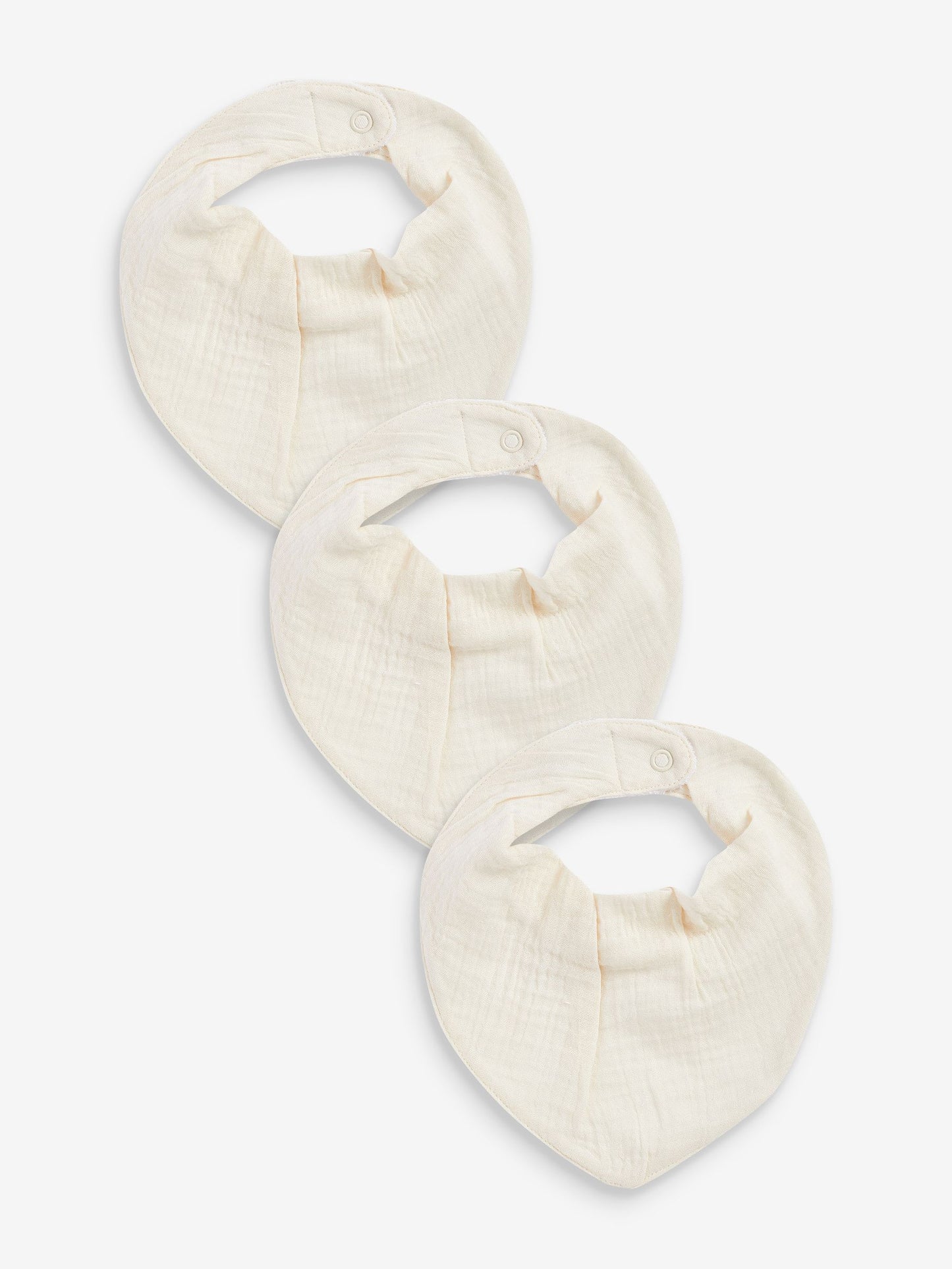 Cream Muslin Baby Dribble Bibs 3 Pack image 1