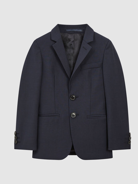 Reiss Navy Hope 4-9 yrs Modern Fit Mixer Blazer image 2