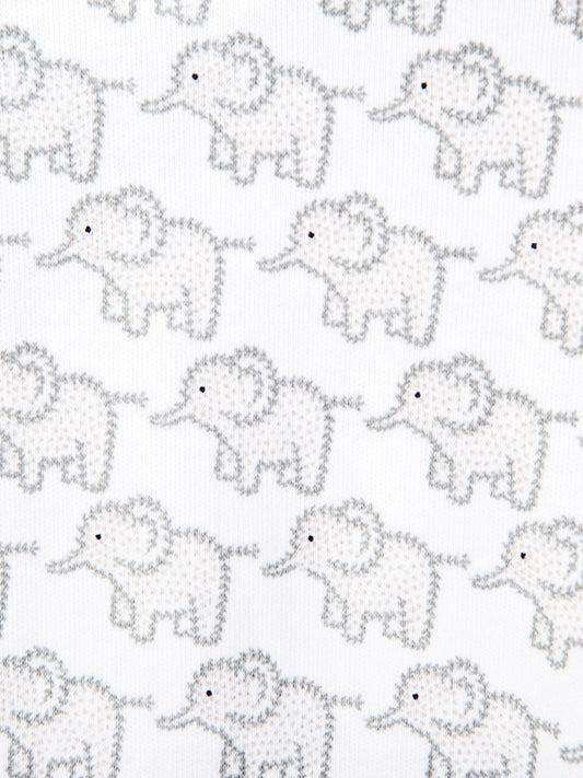 JoJo Maman Bébé Light Grey Little Elephant Cotton Baby Sleepsuit image 2