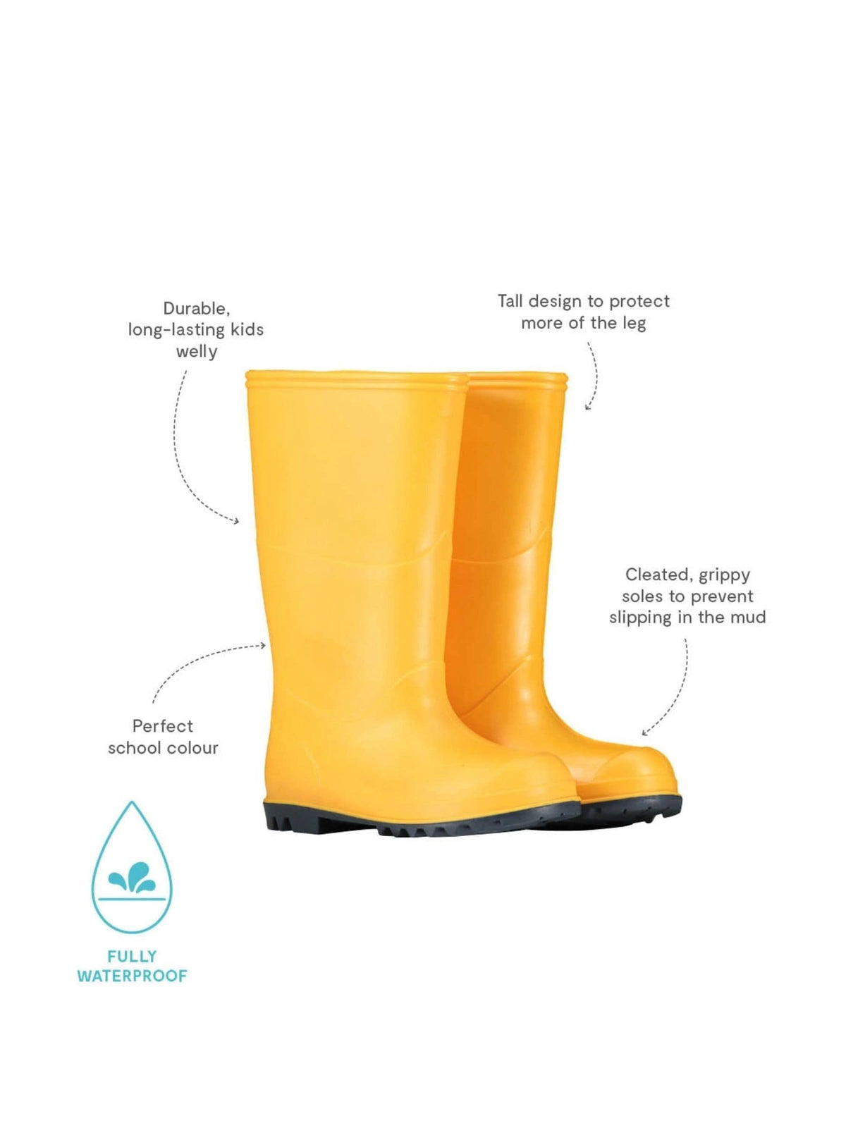 Muddy Puddles Yellow Classic Waterproof Wellies image 6