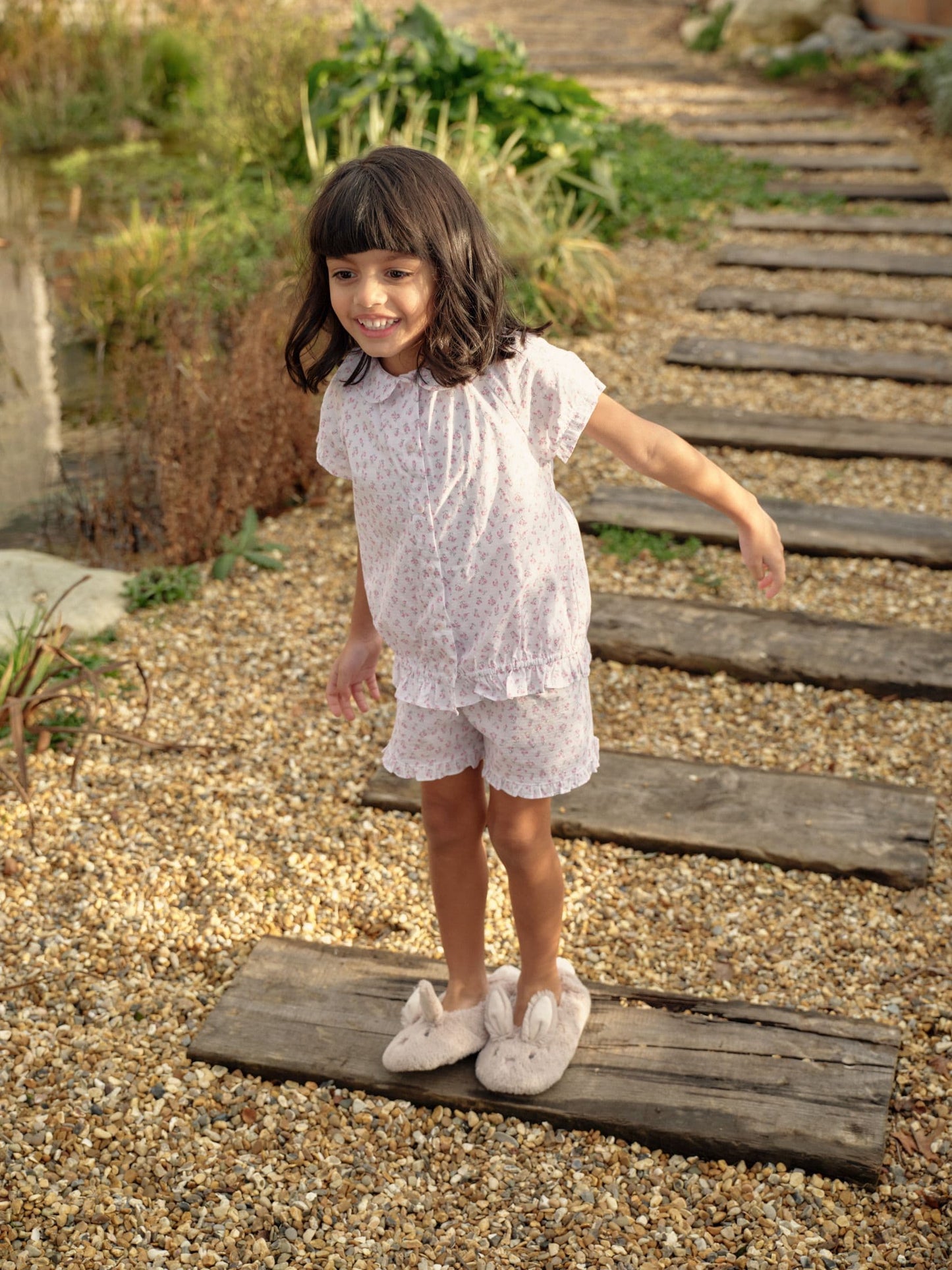 The White Company Grey Bonnie Bunny Slippers image 1