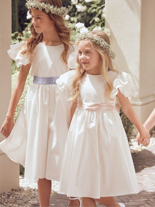 Dsiney Kidz - Angel & Rocket White/Green Taffeta Ruffle Bow Sylvie Dress image 2
