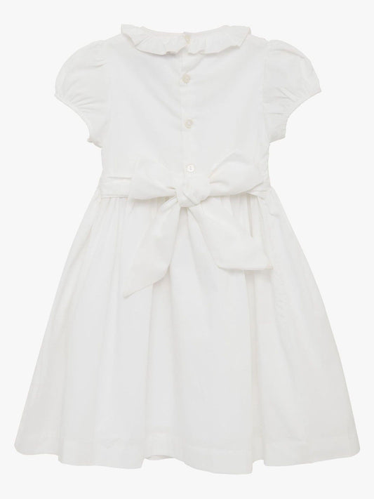 Dsiney Kidz - Trotters London White Willow 100% Cotton Rose Hand Smocked Dress image 2