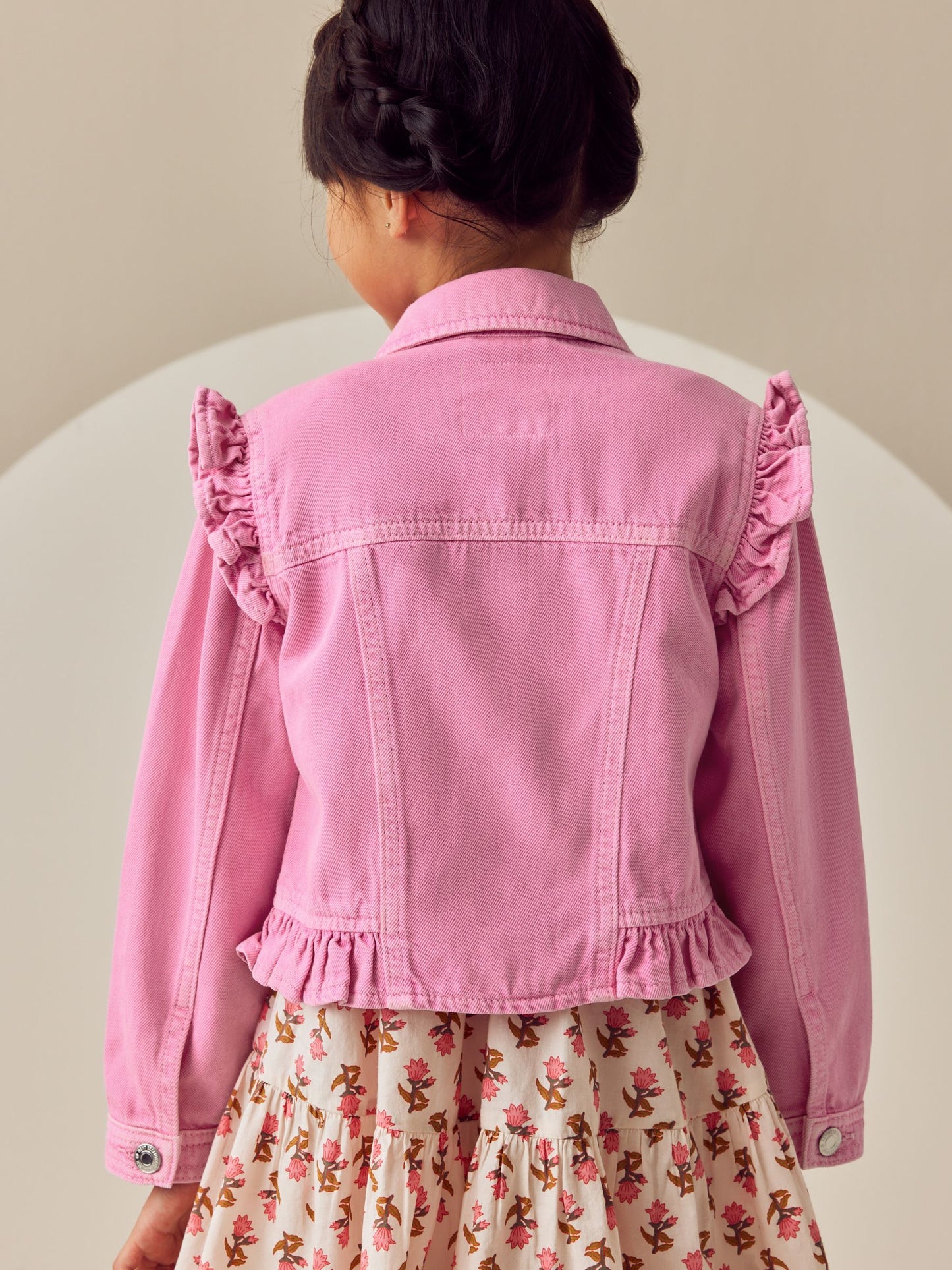 Dsiney Kidz - Bright Pink Frill Shoulder Denim Jacket (3-16yrs) image 13