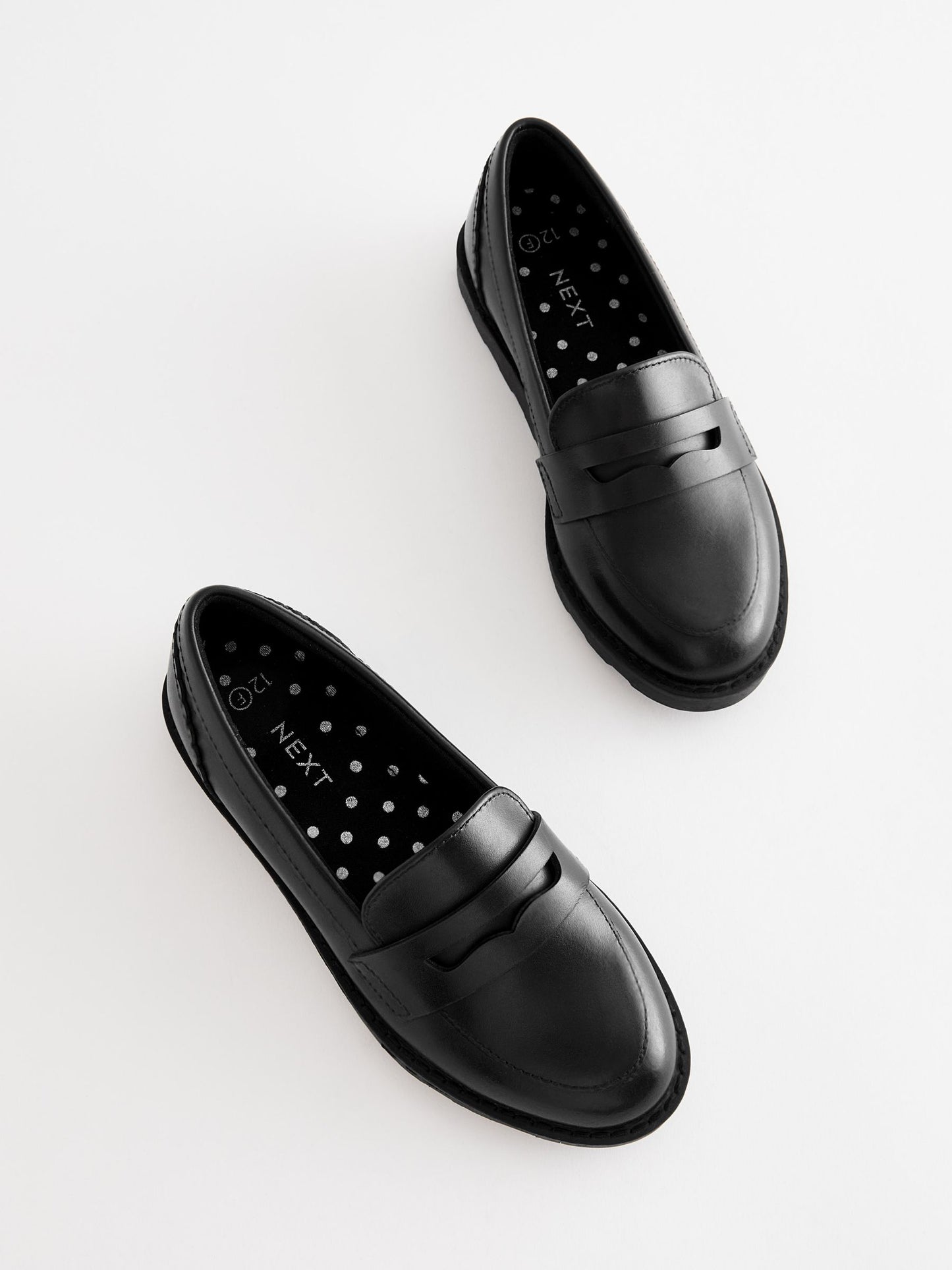 Black Matt School Leather Loafers image 6